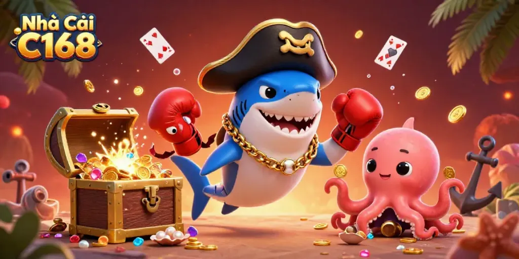Experience thrilling moments with Nhà Cái C168 in a vibrant undersea treasure hunt scene.