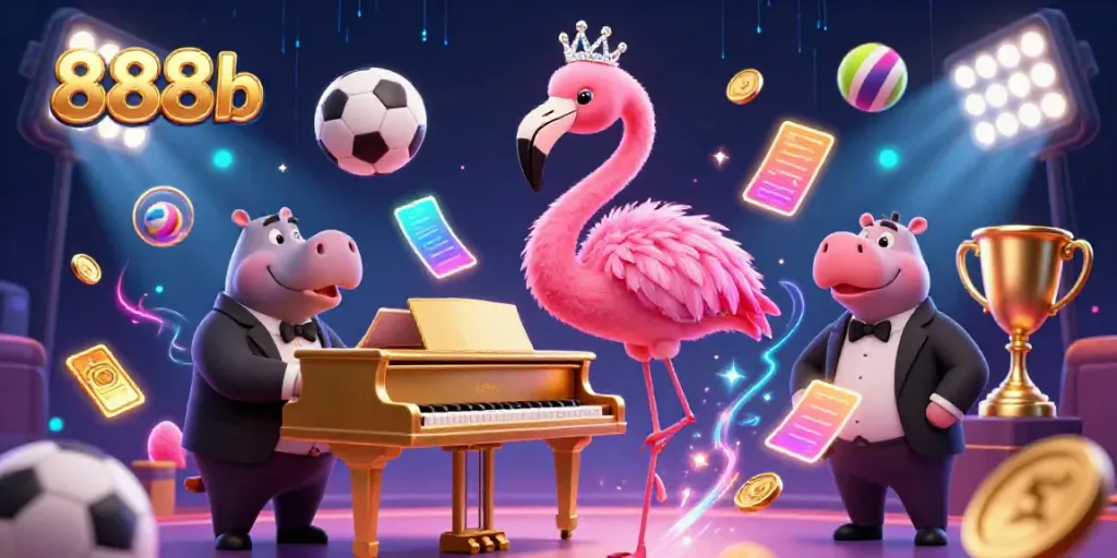Engage in thrilling sports betting at 888b, featuring dynamic game elements and vibrant characters.