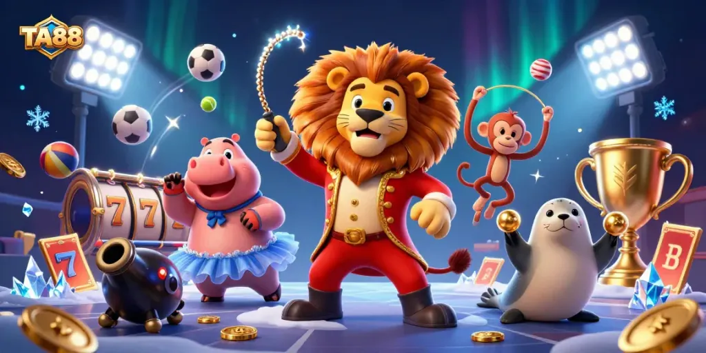 Experience the excitement of TA88 with colorful 3D illustrations of casino elements!