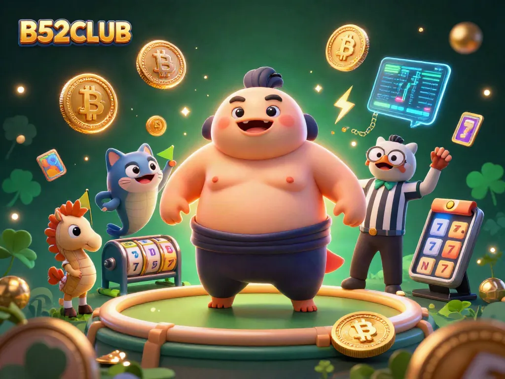 Experience B52CLUB's vibrant underwater casino adventure with animated characters and crypto elements.