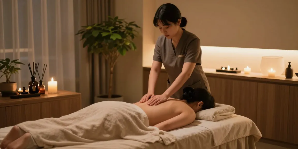 Relaxing massage therapy scene showcasing 의정부출장마사지 services in a soothing spa environment.