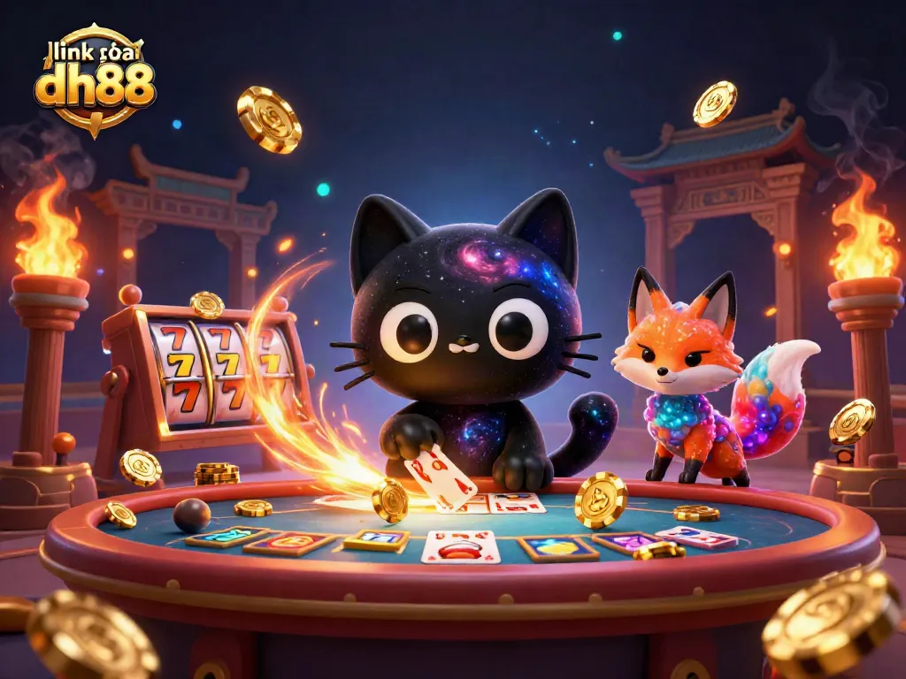 Engage in exciting gameplay at link vào dh88, featuring vibrant casino elements and captivating characters.