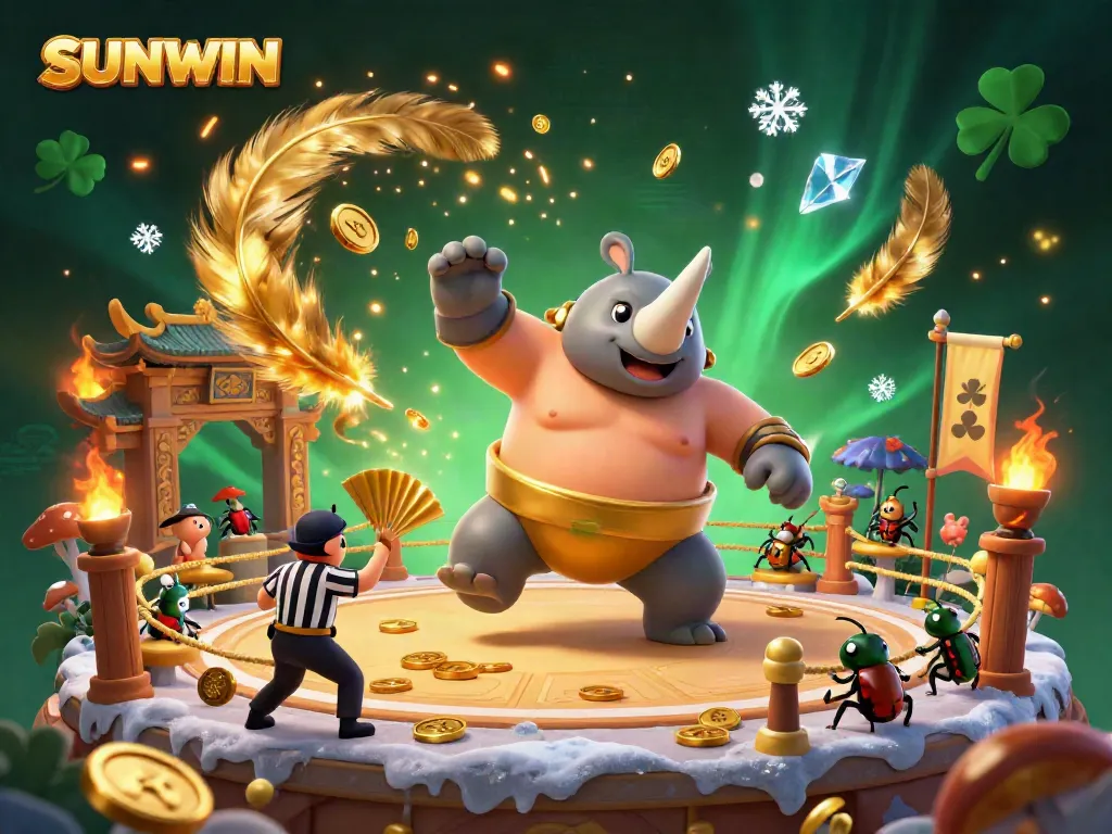 SUNWIN champions delivering thrilling gambling experiences in a vibrant casino-themed scene.