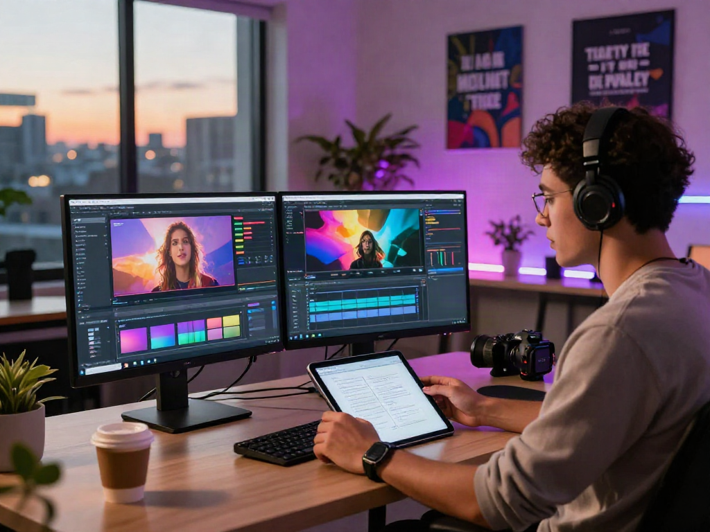 Creating engaging 18+ ai content in a vibrant digital workspace.