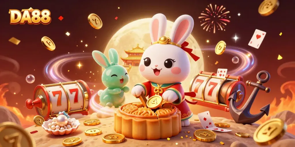Experience thrilling gameplay with DA88 at its vibrant moonlit casino scene