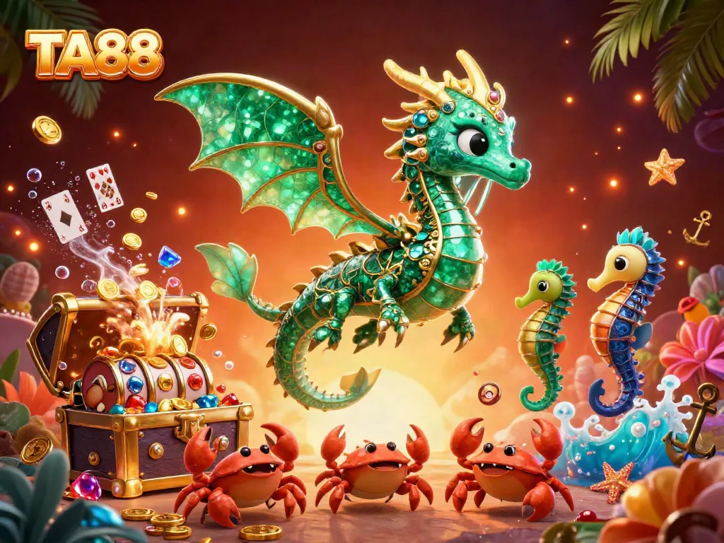 Win big with TA88 games and see the vibrant casino-themed underwater scene filled with treasures.