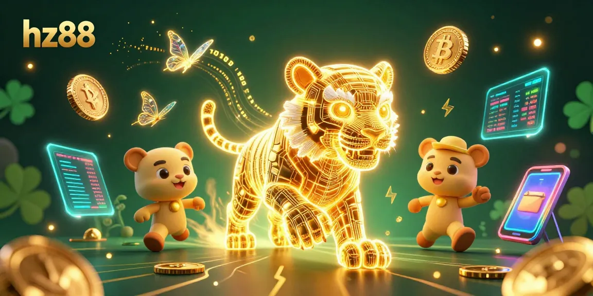 Experience thrilling games with the vibrant hz88 casino atmosphere featuring neon elements and cryptocurrency.