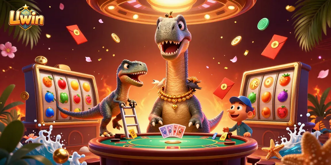 Experience thrilling slot games at Llwin with exciting characters and vibrant casino elements.