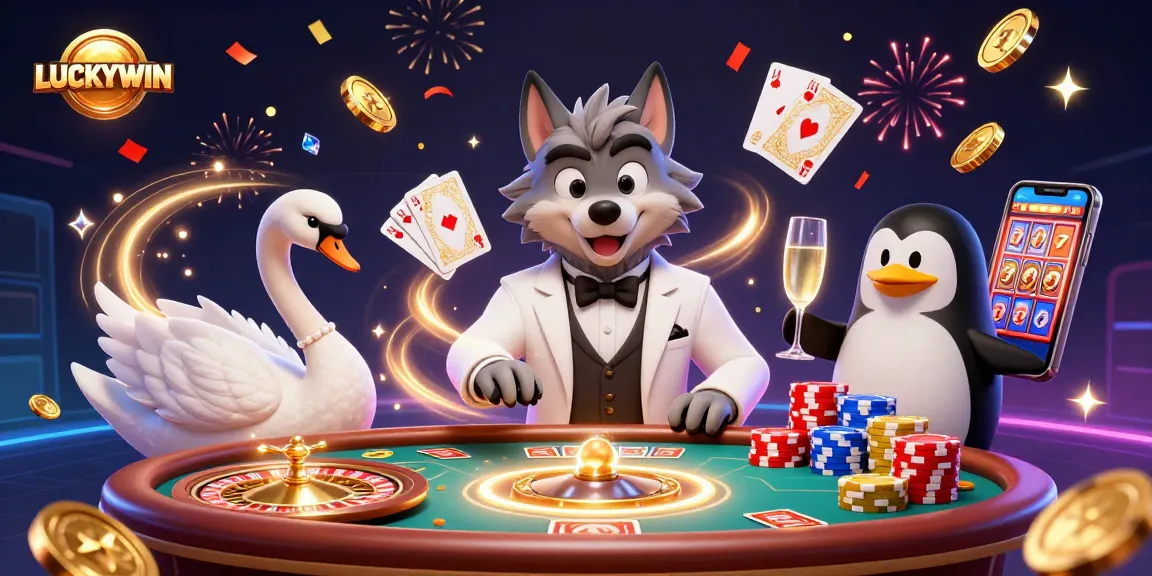 Join LUCKYWIN for a captivating baccarat experience amid dazzling lights and fortune.