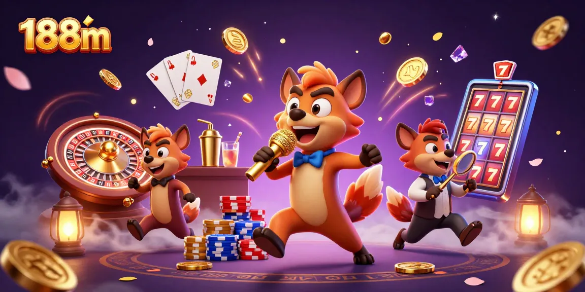 Experience the excitement of 188m's casino world, where hyenas entertain and jackpots await!