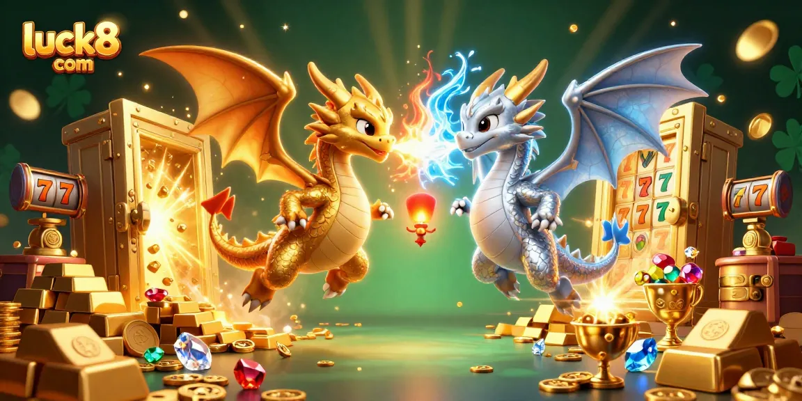 Experience immersive gaming with luck8 com in a vibrant casino scene featuring dynamic dragons.