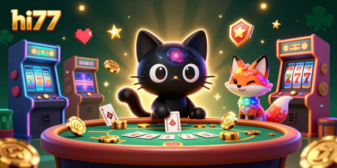 Join the cosmic betting adventure at hi77 with magical creatures and vibrant slot games!