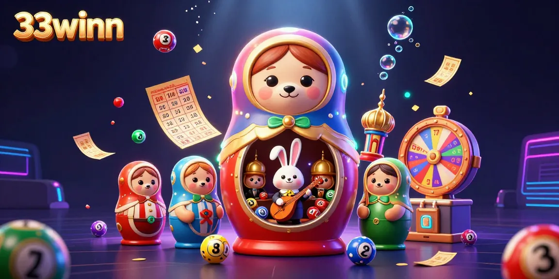 Experience the vibrant energy of 33winn with dynamic lottery balls and casino charm.