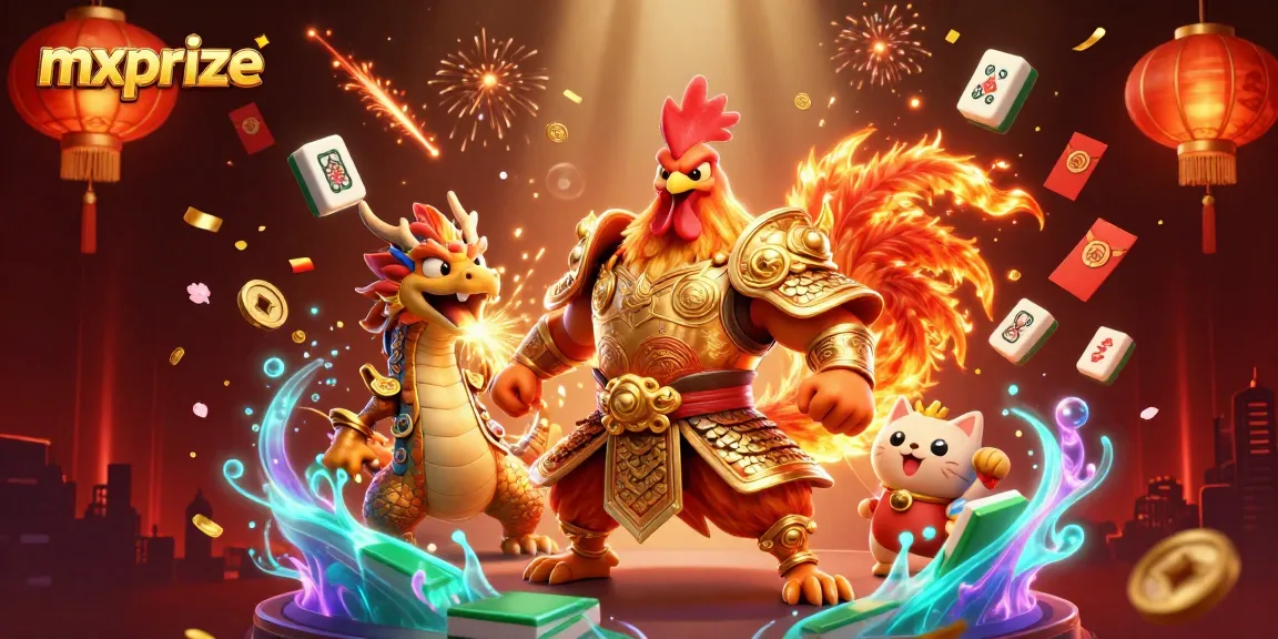 Experience the excitement of mxprize with dynamic illustrations showcasing thrilling games and vibrant elements.